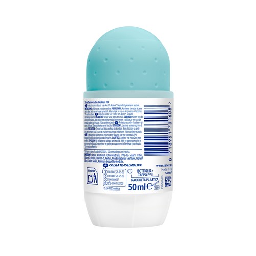 SANEX Dermo+ active freshness Desodorante roll on para mujer antitranspirante hasta 72 horas 50 ml.