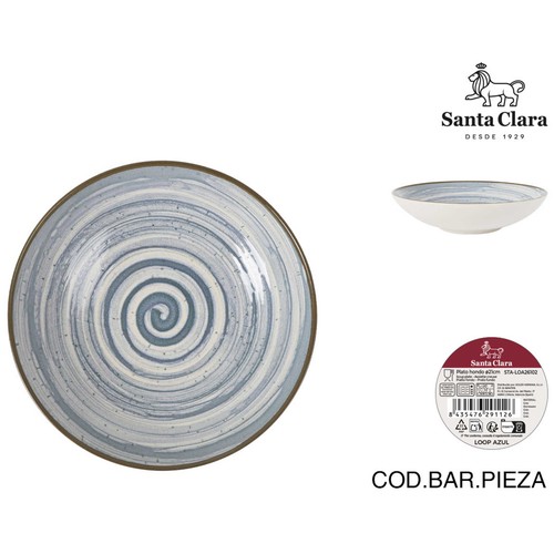 Plato hondo 21cm melamina, modelo Loop azul. MONACO
