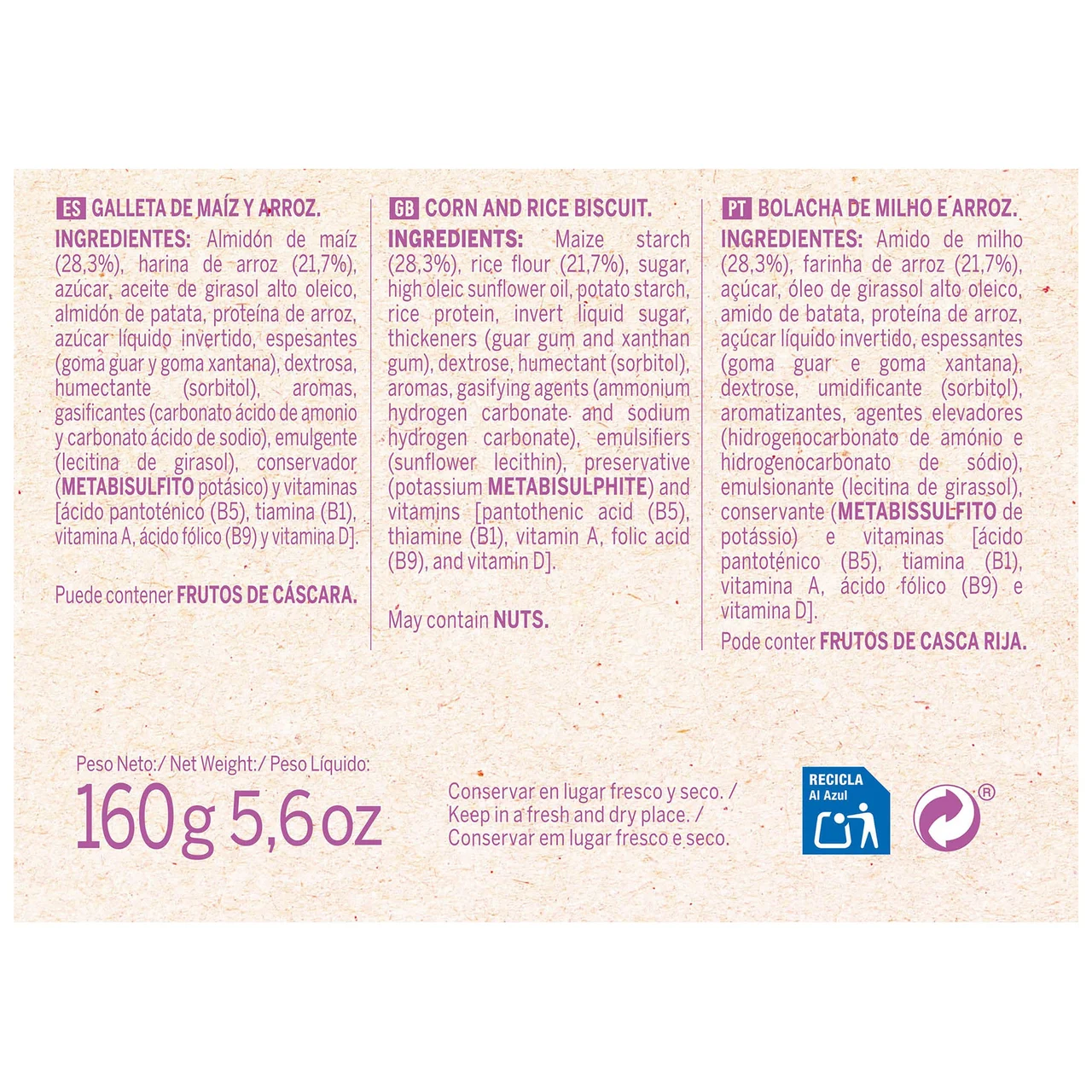 B-SAN Galletas sin gluten B-SAN Plus 160 gr.
