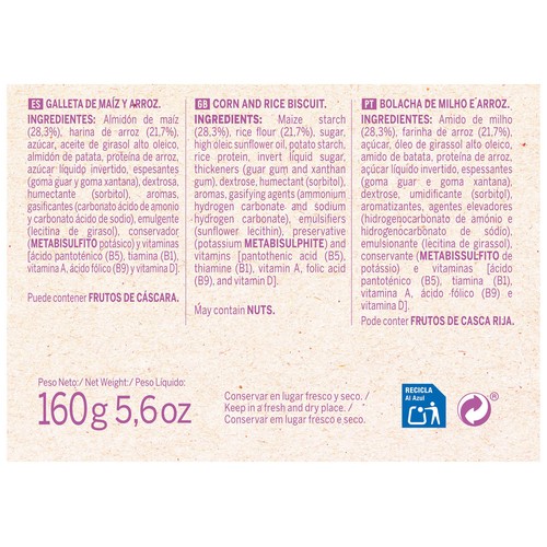 B-SAN Galletas sin gluten B-SAN Plus 160 gr.