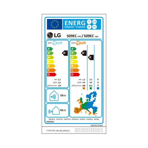 Aire acondicionado Split Replace 12, 3010 Frig/h, 3191 kcal/h. A++/A+