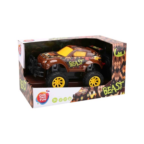 Coche R/C La Bestia 1:18. +3 años.  ONE TWO FUN ALCAMPO