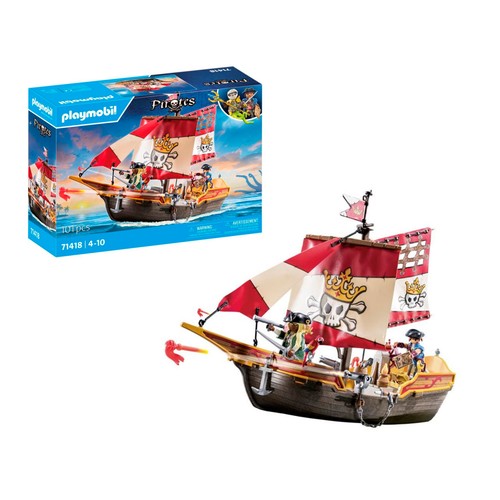 Barco pirata que flota en el agua, +3 años, 101 piezas, PLAYMOBIL.