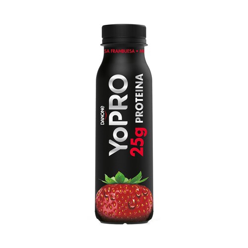 YOPRO Yogur liquido con proteínas y sabor a frambuesa, sin azúcares añadidos, ni grasa de Danone 291 ml.