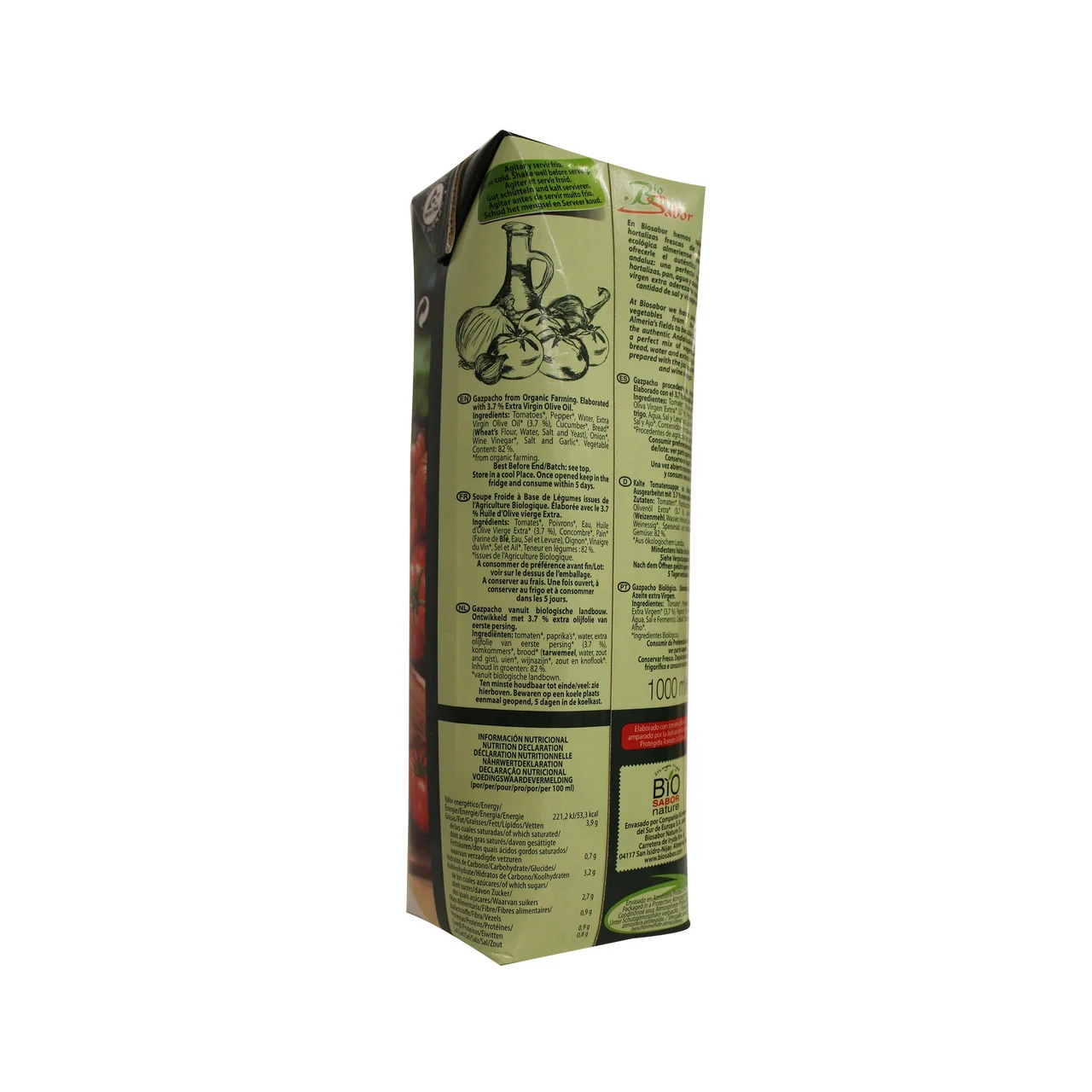 BIOSABOR Gazpacho ecológico BIOSABOR 1 l.