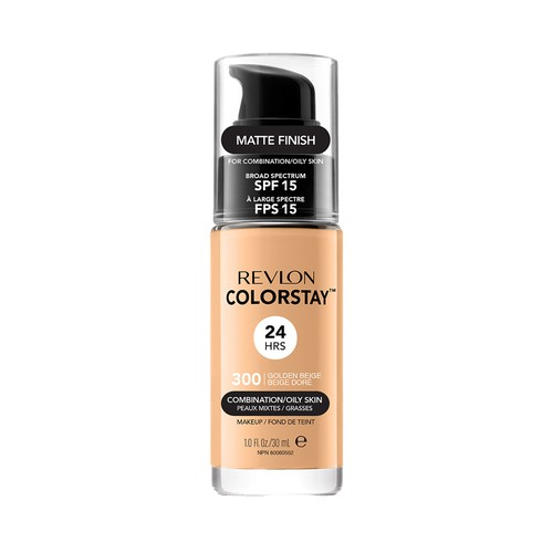 REVLON Colorstay tono 300 Golden beige.Base de maquillaje líquida y de larga duración, para pieles mixtas a grasas.