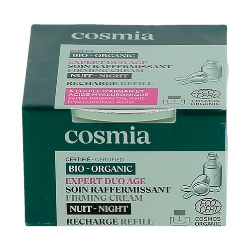 COSMIA Bio expert duo age Recarga crema facial de noche reafirmante, con aceite de argán y ácido Hialurónico 50 ml.