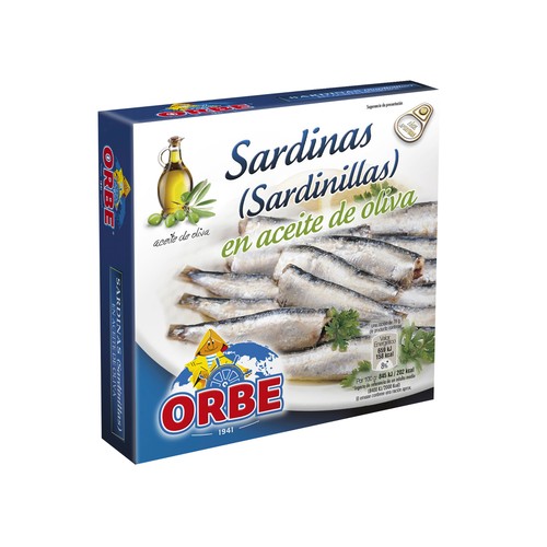 ORBE Sardinillas en aceite de oliva lata de 78 g.