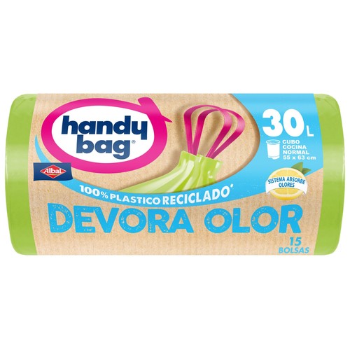 ALBAL Handy bag  Devora olor Bolsas de basura con sistema absorbe olores 30l, 15 uds.