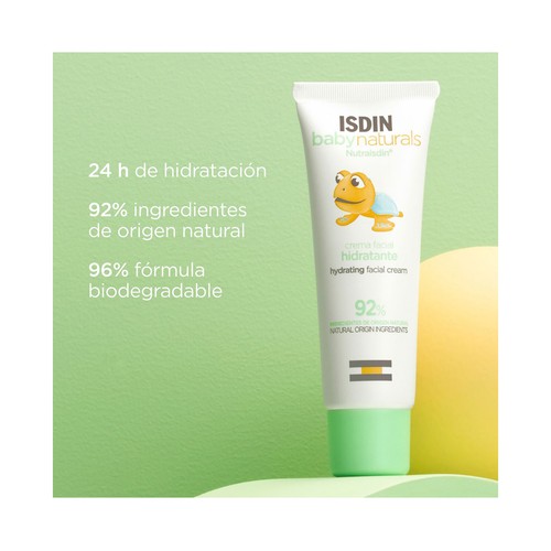 ISDIN Baby naturals Crema facial hidratante de uso diario para bebés 50 ml.