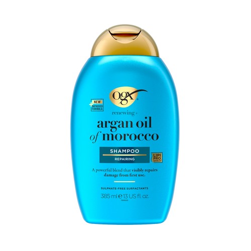 OGX Champú reparador con aceite de Argán de Marruecos, para cabellos secos y dañados 385 ml.