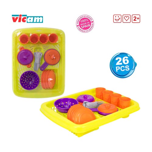 Juego de lavavajillas de 26 piezas para niños.