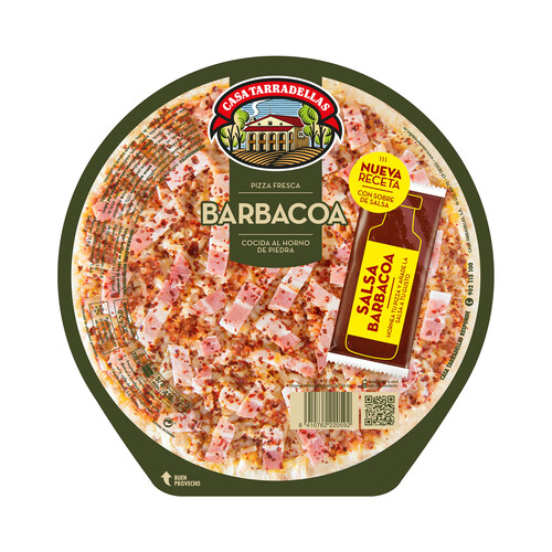 CASA TARRADELLAS Pizza fresca de carne asada a la barbacoa, cocida al hono de piedraCASA TARRADELLAS 430 g.