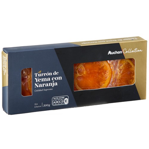AUCHAN COLLECTION Turrón de yema con naranja 300 g