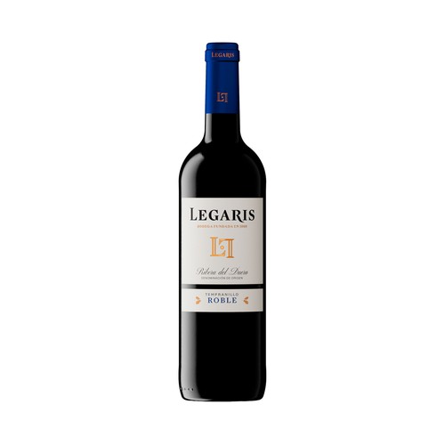 Vino tinto roble con denominación de origen Ribera del Duero LEGARIS botella de 75 cl.