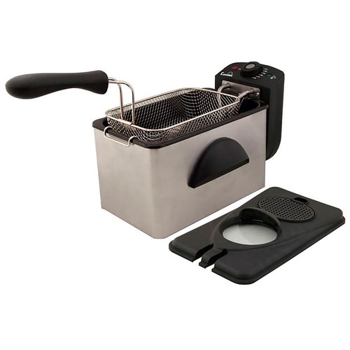 Freidora acero inoxidable COMELEC FR 3082, 2000W, capacidad 2L, termostato, indicador luminoso.