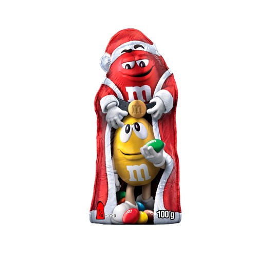M&M"S Figurita de chocolate Santa grajeas 100 g.