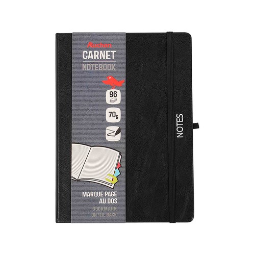 Cuaderno A5 70G 96H Tapa Negra Hojas 1 Raya Papel FSC ALCAMPO