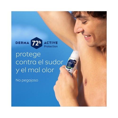 NIVEA Men derma control sensitive Desodorante roll on para hombre, antitranspirante hasta 72 horas.