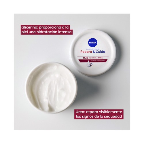 NIVEA Repara & cuida Crema corporal (cara, cuerpo y manos) hidratante, para pieles extra seca y ásperas 400 ml.
