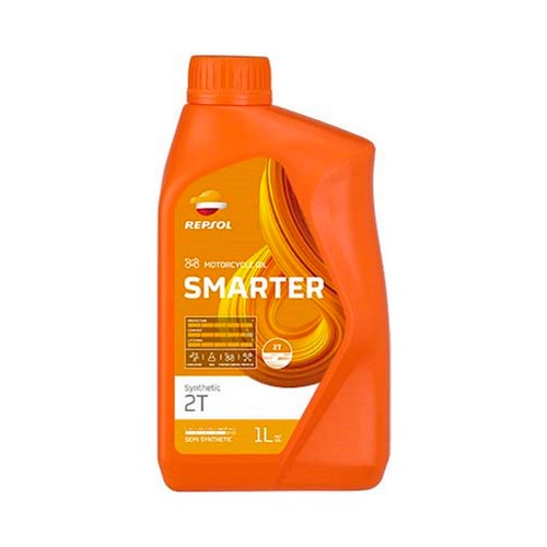 Tratamiento de aceite semisintético para moto, REPSOL Smarter Synthetic, 1 litro.