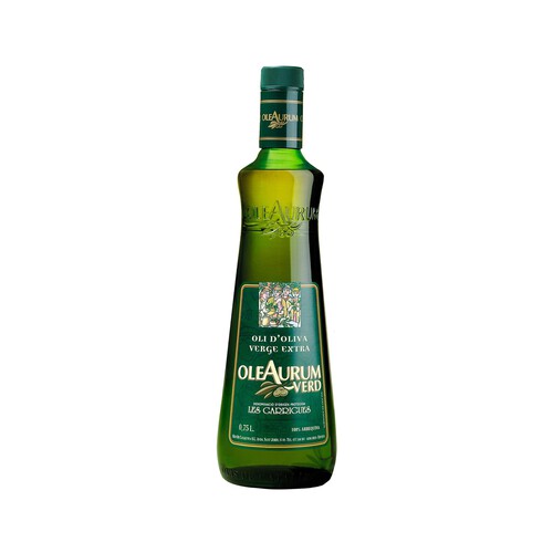 OLEAURUM Verde Aceite de oliva virgen extra D.O.P Les Garrigues botella 750 ml.