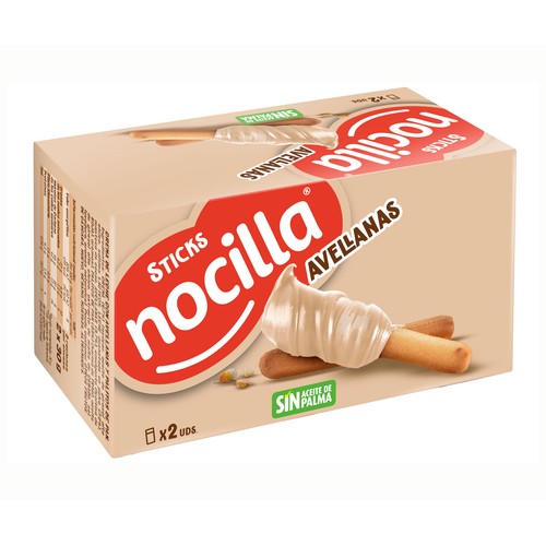 NOCILLA Crema de cacao con sticks 2 uds 60 g.