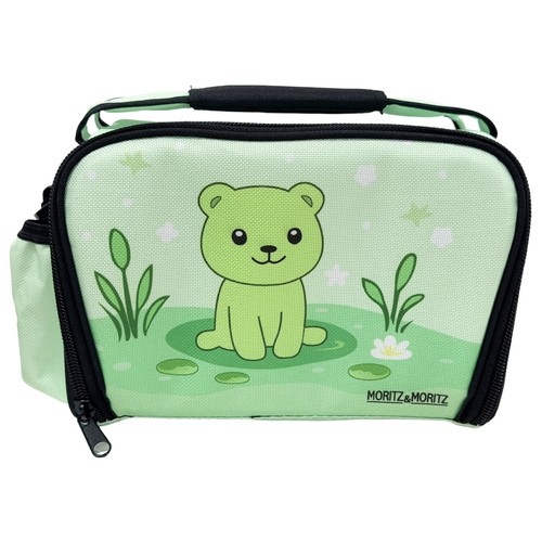 Bolsa térmica 3 fiambreras porta alimentos, diseño ranita. MORITZ & MORITZ