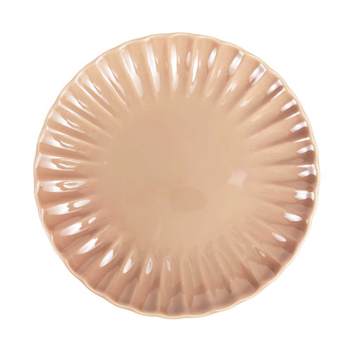 Plato postre 19,5cm stoneware, color marrón modelo Mocha. ACTUEL