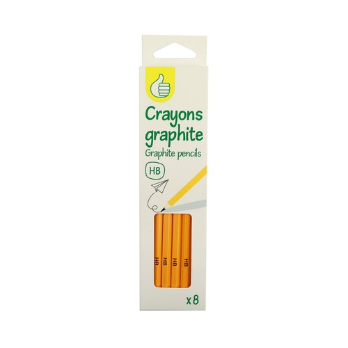 Pack 8 lápices grafito HB. PRODUCTO ECONÓMICO ALCAMPO