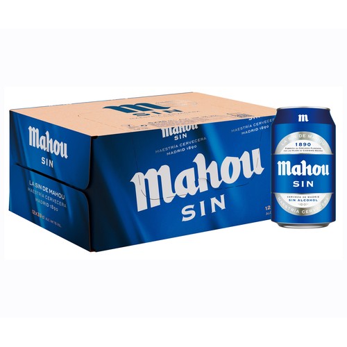 Imagen de Cervezas sin alcohol MAHOU pack de 12 latas de 33 cl.