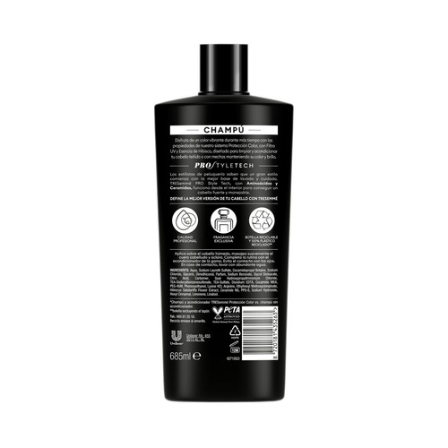 TRESEMMÉ Protección color Champú con esencia de hibisco y filtro UV, para cabellos teñidos o con mechas 685 ml.