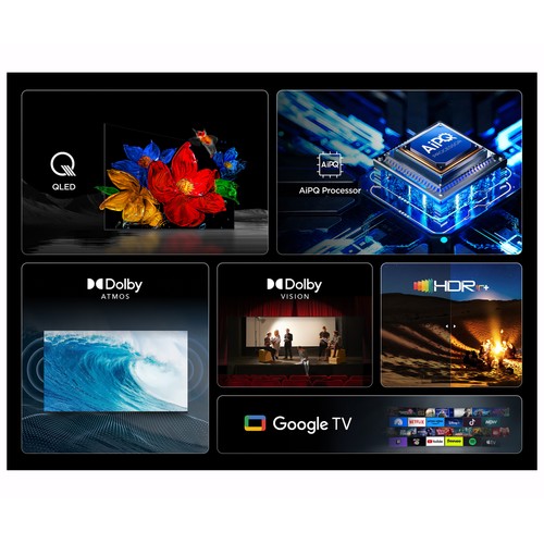 Televisión 165,1 cm (65") QLED TCL 65T69C, 4K, GOOGLE Tv, HDR, Dolby vision / atmos, 3 HDMI, USB.
