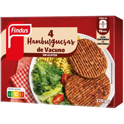 FINDUS Hamburguesas de vacuno 320 g.