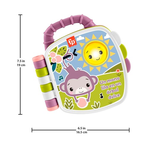 Libro interactivo FISHER-PRICE, mono morado, cuento musical