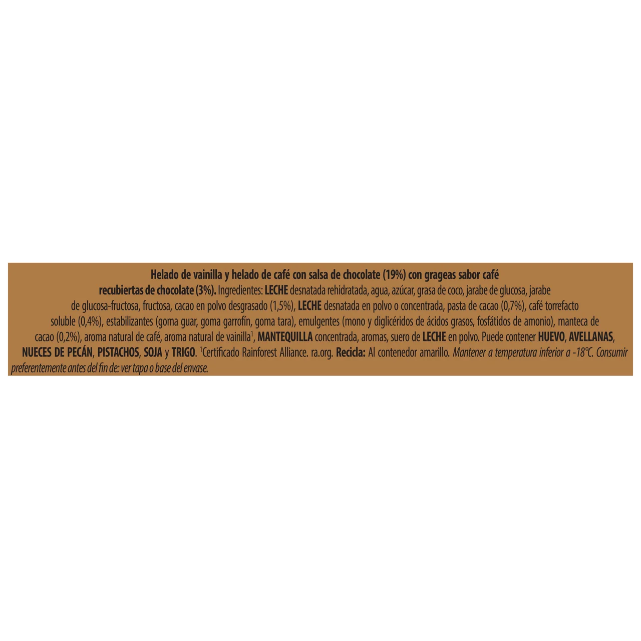 CARTE D´OR Les desseerts Tarrina de helado vainilla y café con salsa de chocolate 825 ml.