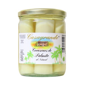 Imagen de CASAGRANDE Corazones de palmito enteros al natural frasco de 220 g.