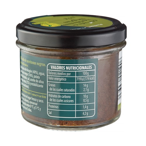 ALCAMPO GOURMET Olivada de aceitunas negras 110 g.