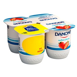 Imagen de DANONE Yogur con sabor a fresa elaborado con leche fresca de vaca 4 x 120 g.