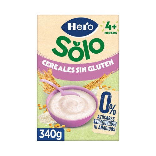 HERO Solo Papilla de cereales sin gluten, a partir de 4 meses 340 g.