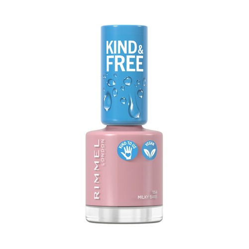 RIMMEL Kind & free tono 154 Milky bare Laca de uñas a base de plantas.