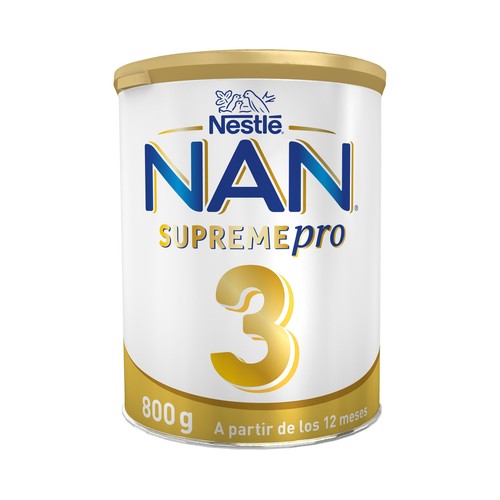 NAN Supeme pro Leche (3) de crecimiento, sin aceite de palma, a partir de 12 meses 800 g.