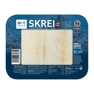 Imagen de AR-T MORHUA Filetes de bacalao skrei desalado de pesca sostenible certificada (MSC) 300 g.