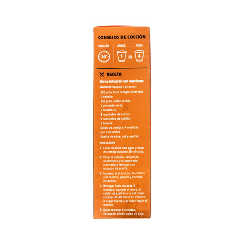 INTERMÓN OXFAM Arroz integral jazmín hom mali ecológico INTERMÓN OXFAM TIERRA MADRE 500 g.