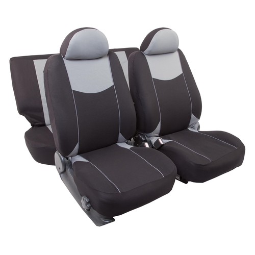 Juego de fundas para asientos de automóvil de talla única y fabricadas en poliester de color negro y gris ROLMOVIL Top.