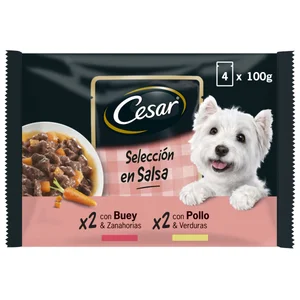 CESAR Comida para perros adulto 4 unidades de 100 gr