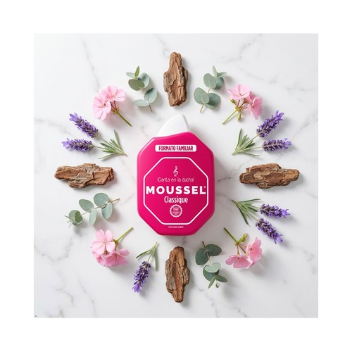 MOUSSEL Classique Gel de baño o ducha con pH neutro y aceites esenciales 900 ml.