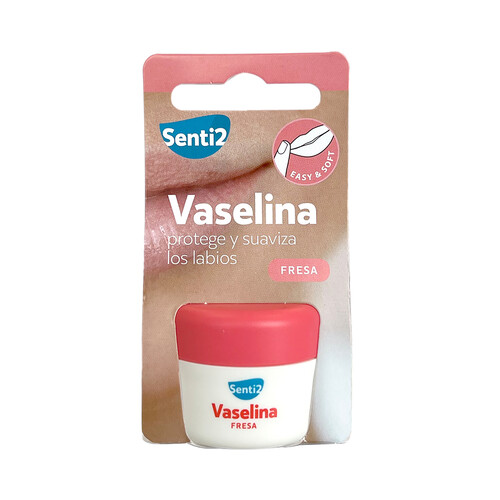 SENTI2 Vaselina protectora y suavizante de labios, con sabor a fresa SENTI2 20 ml.