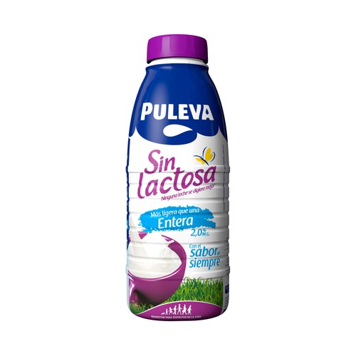 Leche entera de vaca, sin lactosa PULVEA Mañanas ligeras 1 l.