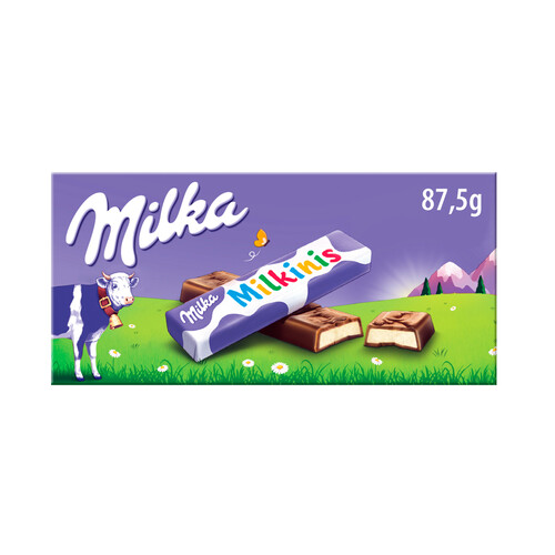 MILKA Milkinis Barritas de chocolate con relleno de crema de leche 8 uds. 87,5 g.
